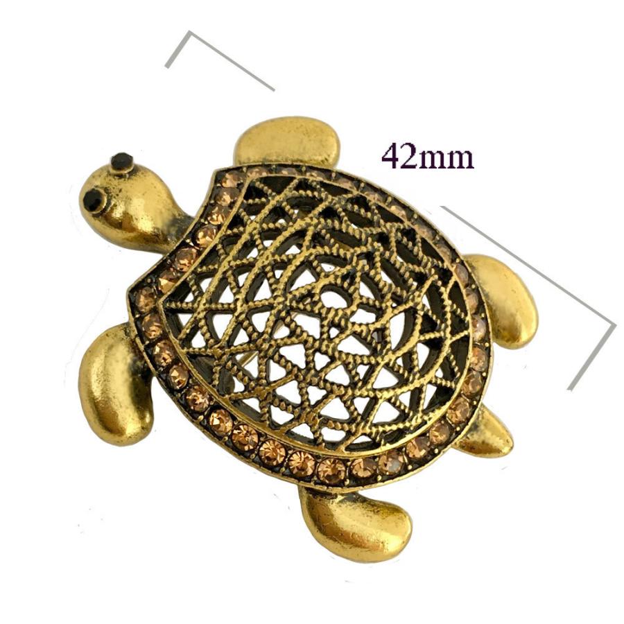 ブローチ アクセサリー 小ぶりなメタルブローチ タートル 亀 大人向け