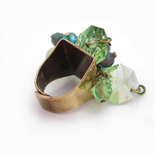 ミントグリーン装飾リング 15号サイズ 色が変わる 新緑1粒リング 〜Mint green〜 指輪 ミントグリーン 緑 春