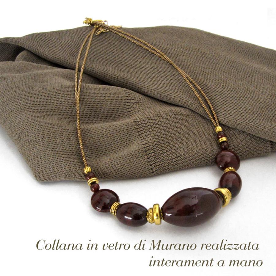 ムラーノガラスネックレス　Murano イタリア　ジュエリー　新品未使用品 ムラーノ by フランチェスカ レクタングルシェイプ ネックレス