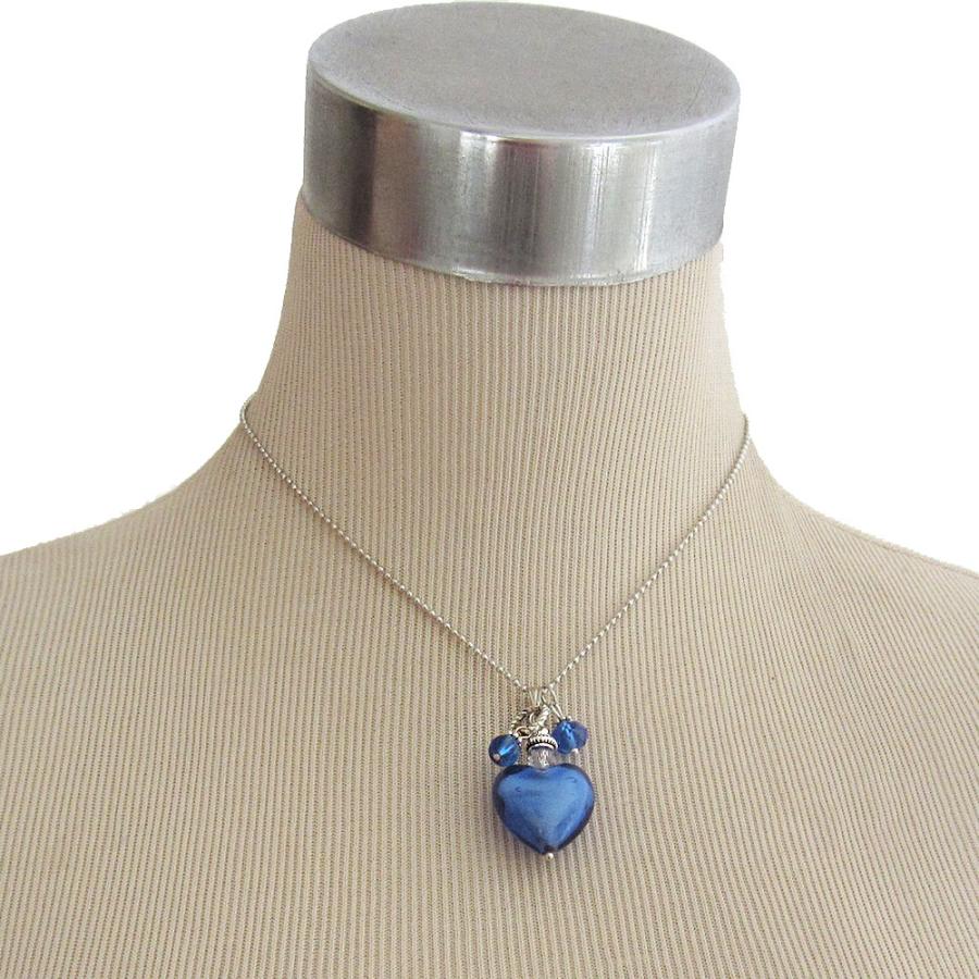 極美品✨エルコーレ・モレッティ ムラーノガラス ベネチアンガラス ネックレス 青 未使用 ERCOLE MORETTI murano ベネチアングラス ムラーノ