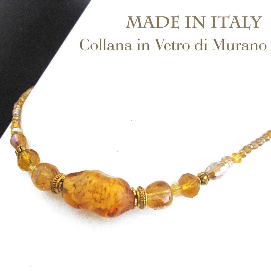 ベネチアンガラスネックレス ムラーノガラス イタリア製アクセサリー 