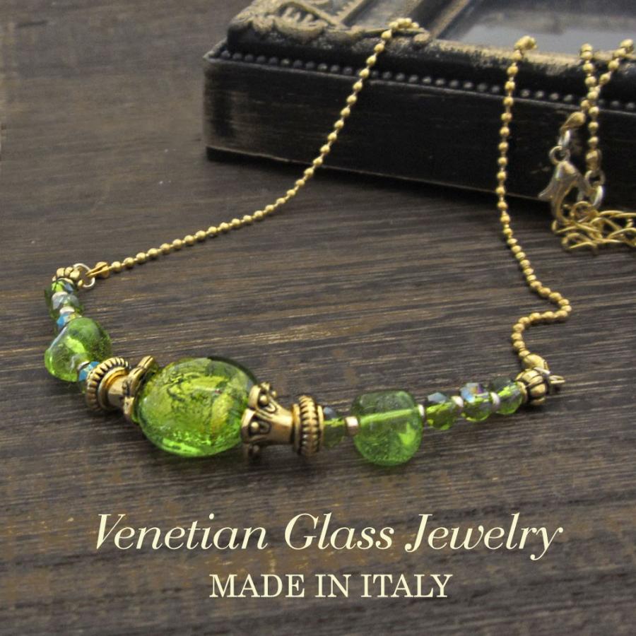 レディースネックレス イタリア製ベネチアングラスネックレス ムラーノ