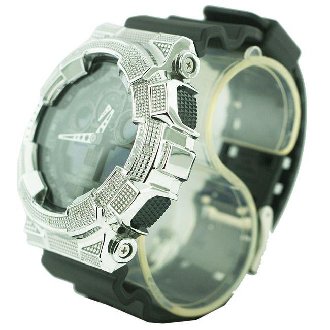 カシオ Gショック ダイヤモンド カスタム ウォッチ シルバー ブラック GA-100B CASIO G-SHOCK Diamond Custom Watch Silver Black GA-100B｜cio｜02