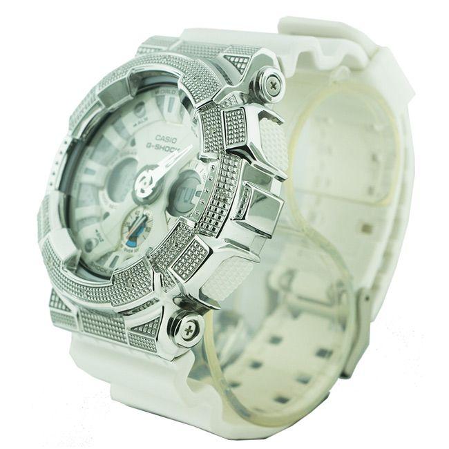 カシオ Gショック ダイヤモンド カスタム ウォッチ シルバー ホワイト GA-120 CASIO G-SHOCK Diamond Custom Watch Silver White GA-120｜cio｜02