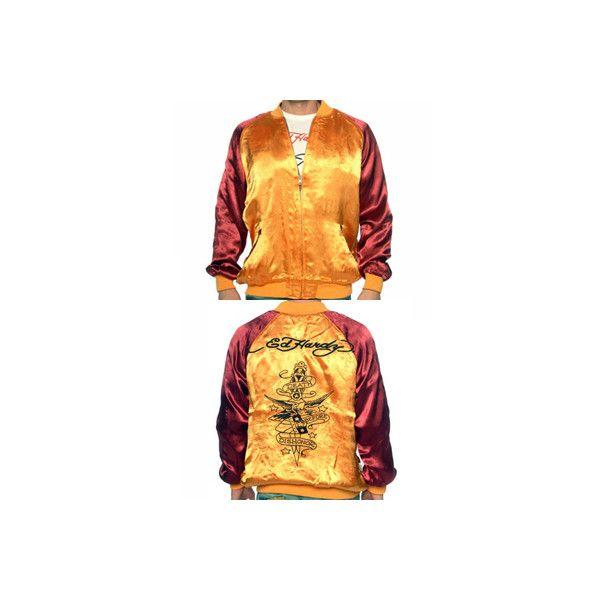 SALE】Ed Hardy Souvenir Jacket Phoenix Burgundy/Gold エド