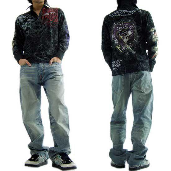 エドハーディー L/S ポロシャツ ビューティフル ゴースト ブラック Ed Hardy L/S Polo MRUBEA0145 Beautiful Ghost｜cio｜02