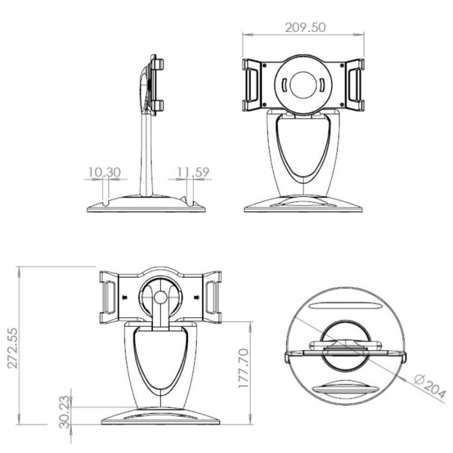 エフケイシステムタブレットスタンド US-5025 幅197〜240mm対応 ブラック FKsystem Tablet Stand Width US-2002 197-240 mm compatible Black |  | 03