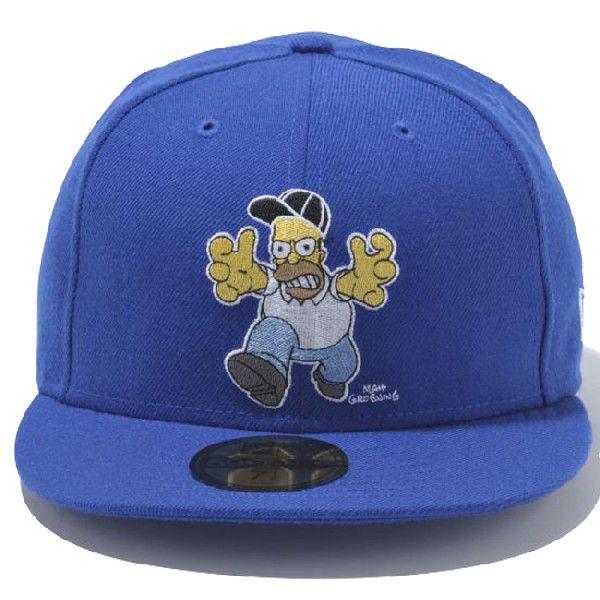 ザ シンプソンズ×ニューエラ 5950キャップ ホーマーロゴ ブライトロイヤル スノーホワイト The Simpsons×New Era 59FIFTY Cap Homer Logo Bright Royal White｜cio｜03