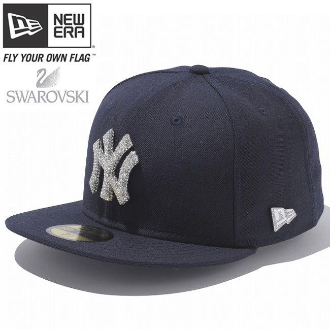 スワロフスキー(R)エレメンツ×ニューエラ 5950キャップ クリスタルロゴ ニューヨークヤンキース ネイビー Swarovski(R)×New Era Crystal Logo Yankees Navy｜cio