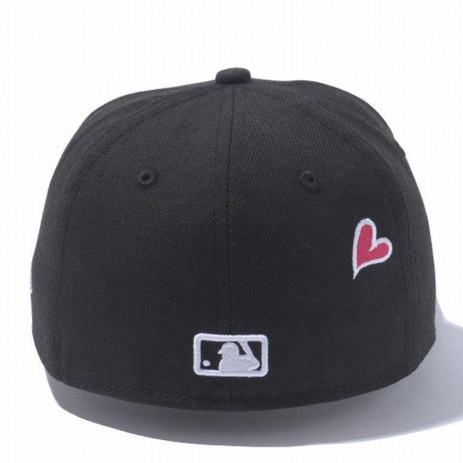 ニューエラ 5950キッズ キャップ ハートロゴ アンダーバイザー ニューヨークヤンキース ブラック ホワイト New Era 59FIFTY Kids Cap Heart Logo NY Yankees｜cio｜02