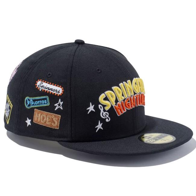 ザ シンプソンズ×ニューエラ 5950キャップ マルチロゴ スプリングフィールド ブラック The Simpsons×New Era 59FIFTY Cap Multi Logo Nightlife Black｜cio｜02