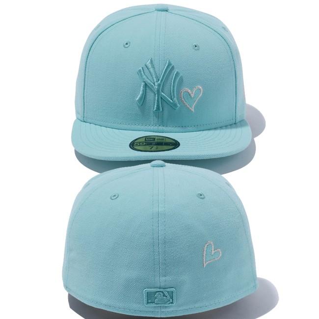 ニューエラ 5950キャップ ブルーロゴ ハートロゴ ニューヨークヤンキース ブルーティント シーグラス シルバー New Era 59FIFTY Cap Blue Logo Heart Logo｜cio｜02