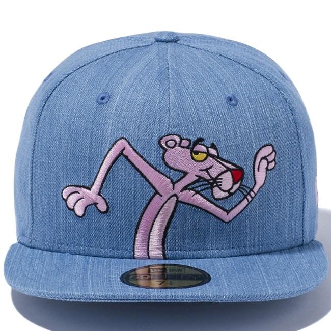 ピンクパンサー×ニューエラ 5950キャップ マルチロゴ ウォッシュドデニム デニムダスティーローズ Pink Panther×New Era 59Fifty Cap Multi Logo Denim Rose｜cio｜02