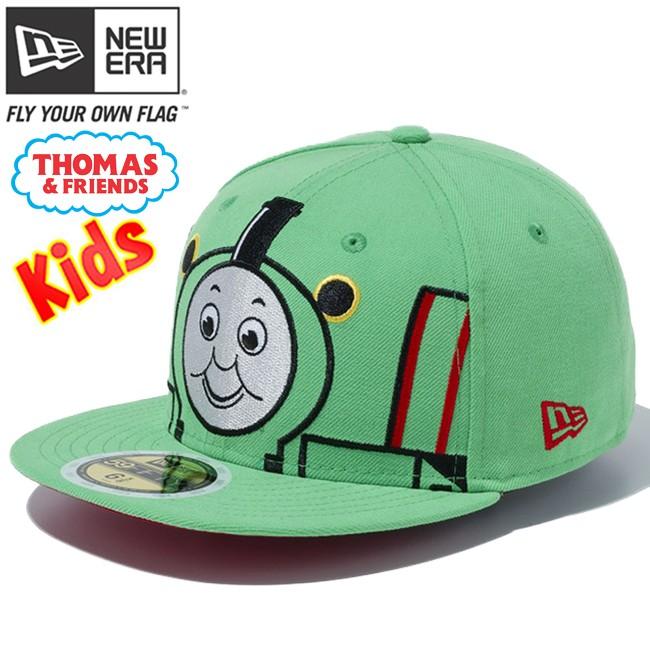 きかんしゃトーマス×ニューエラ 5950キッズ マルチロゴ ビッグフェイス パーシー グリーン Thomas & Friends×New Era 59FIFTY Kids Multi Logo Percy｜cio