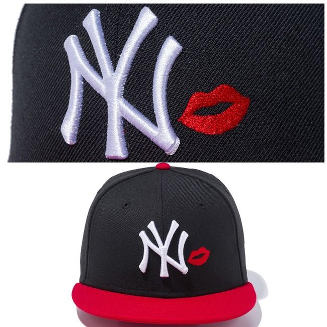 ニューエラ 950 スナップバック キッズ キャップ ニューヨークヤンキース リップ スカーレット ホワイト New Era 9FIFTY Kids New York Yankees Lip Black｜cio｜02