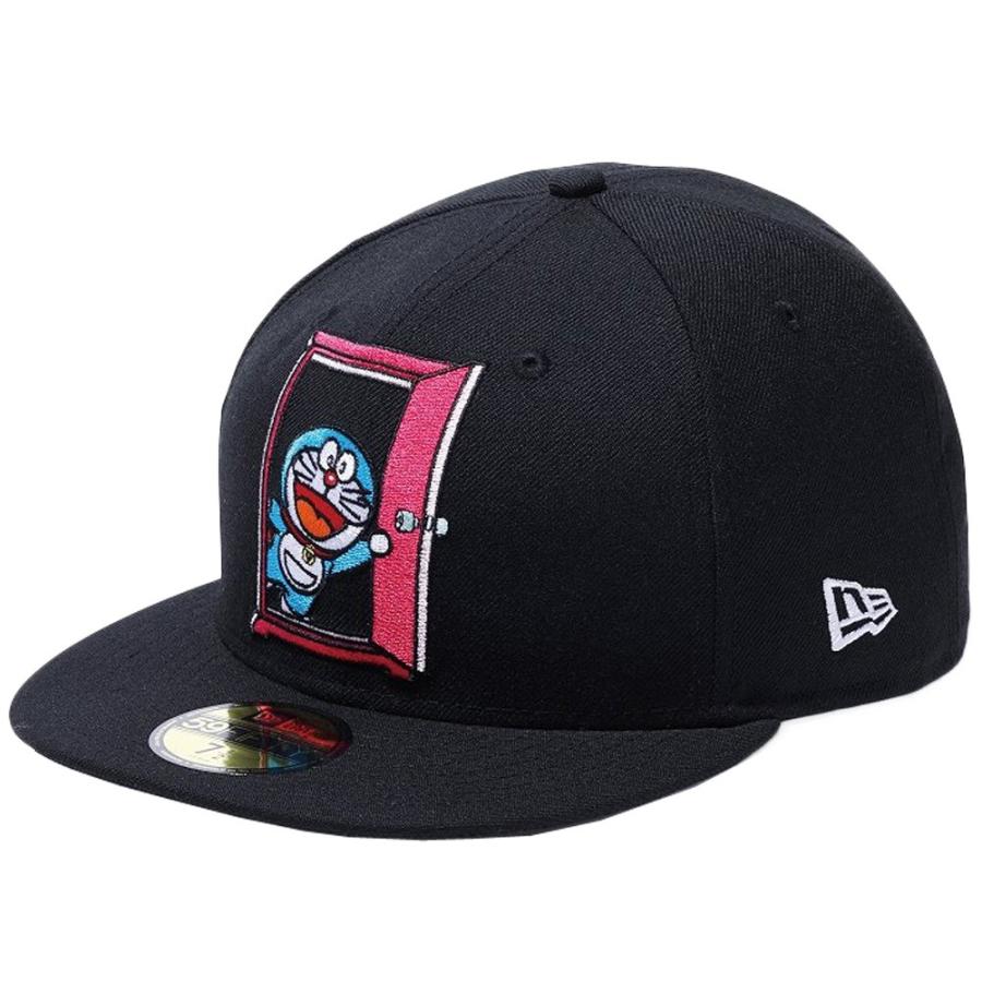 ドラえもん×ニューエラ 5950キャップ マルチロゴ どこでもドア ブラック キャラクターカラー Doraemon×New Era 59FIFTY Cap Multi Logo Anywhere Door Black｜cio