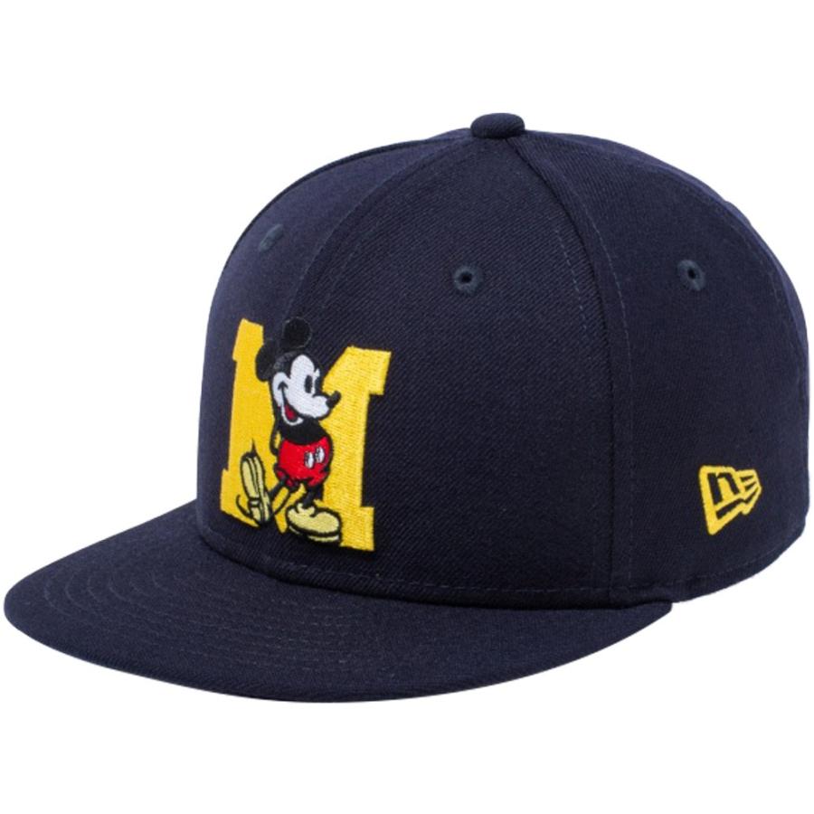 ディズニー×ニューエラ 950チャイルド スナップバック キャップ ミッキー イニシャル ネイビー Disney×New Era 9FIFTY Child Snapback Cap Mickey Initial｜cio