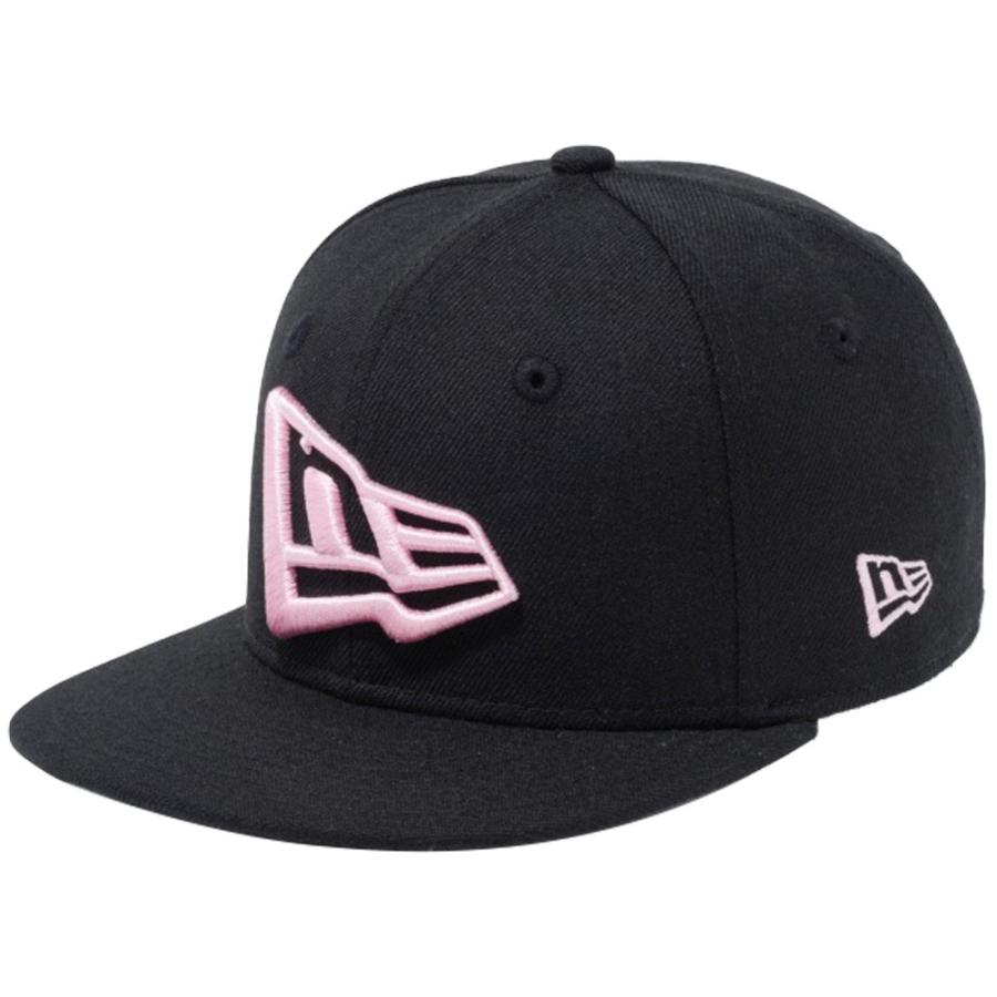 ニューエラ 950チャイルド スナップバック キャップ エヌイー フラッグ ブラック ピンク New Era 9FIFTY Child Snap Back Cap NE Flag Black Pink｜cio