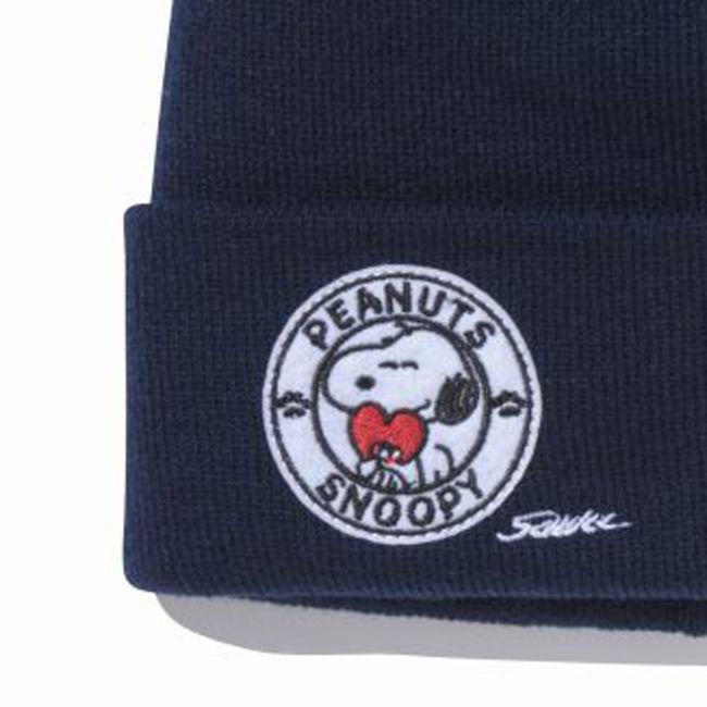 ピーナッツ×ニューエラ ニットキャップ ベーシックカフニット スヌーピーパッチ ネイビー Peanuts×New Era Knit Cap Bacic Cuff Knit Snoopy Patch Navy｜cio｜02