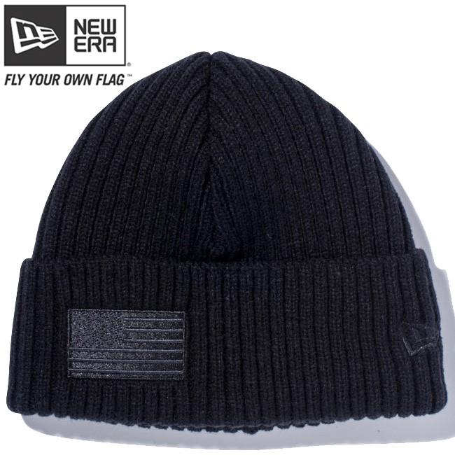 ニューエラ ニットキャップ ミリタリーニット スターズアンドストライプス ブラック グラファイト ブラック New Era Military Knit Stars & Stripes Black｜cio