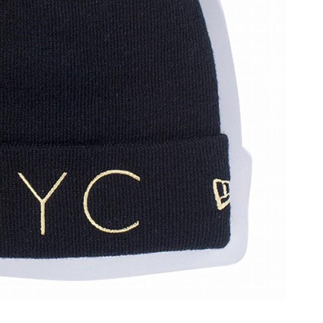 ニューエラ ニットキャップ ベーシックカフニット ニューヨークシティ ブラック メタリックゴールド New Era Knit Cap Basic Cuff New York City Black Gold｜cio｜03