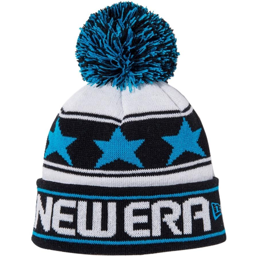 ニューエラ ニット帽 キッズニットキャップ ポンポンニット スターライン ホワイト ブラック ターコイズ New Era Kids Knit Cap Pom-Pon Knit Star Line｜cio