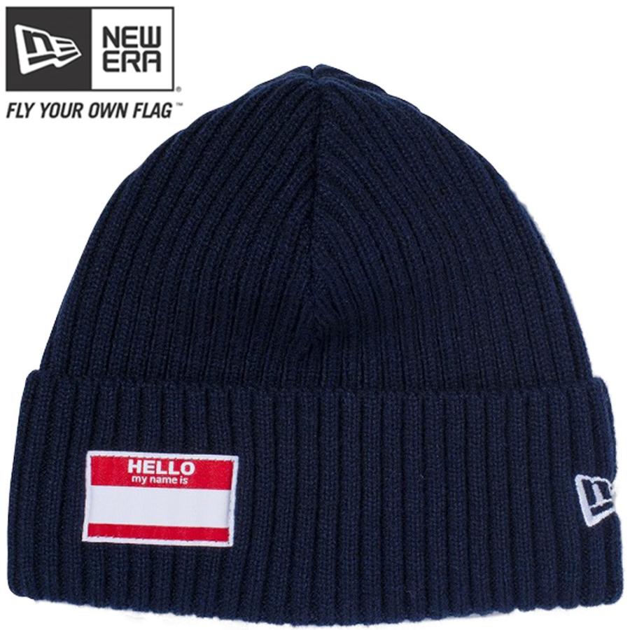 ニューエラ ニット帽 ミリタリーニット ハローマイネームイズ ネイビー スノーホワイト New Era Military Knit HELLO MY NAME IS Navy Snow White｜cio｜02