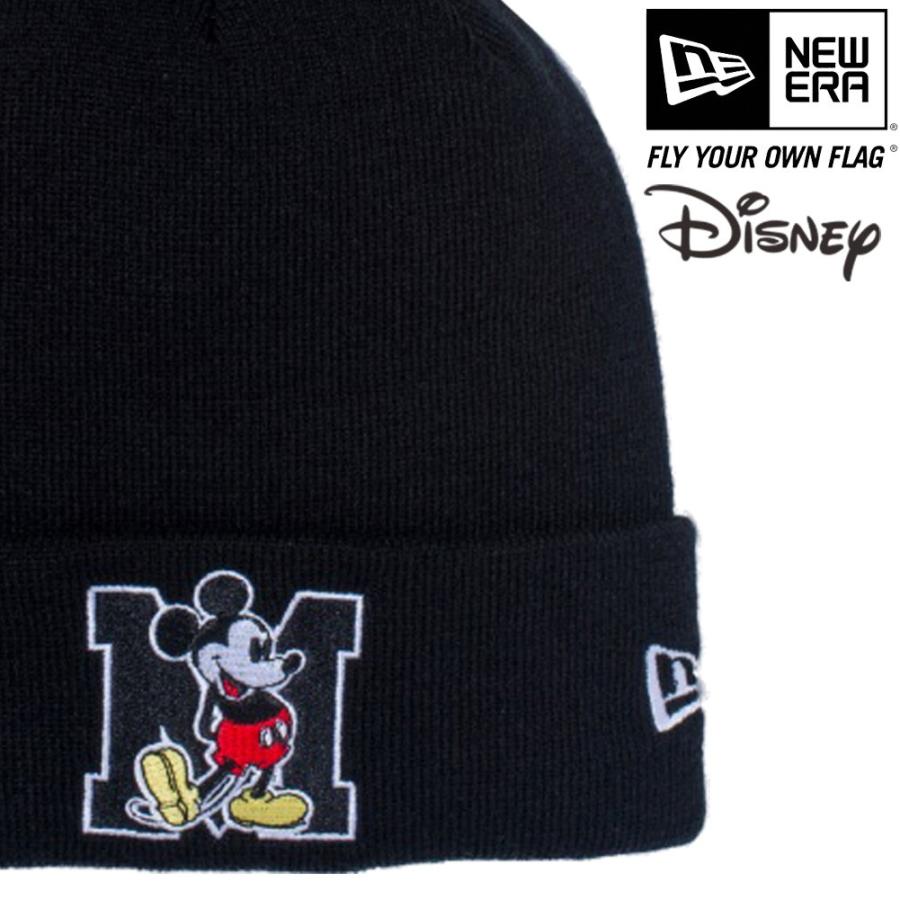 ディズニー×ニューエラ ニットキャップ ベーシックカフニット ミッキーマウス イニシャル ブラック Disney×New Era Knit Cap Basic Cuff Knit Mickey Initial｜cio｜02