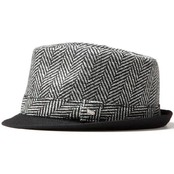 イーケーバイニューエラ ハット ザ トリルビー ヘリンボーンウール ヘリンボーンバンド ブラック ホワイト EK by New Era Hat The Trilby Herringbone Wool｜cio｜02