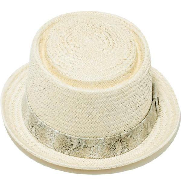 イーケーバイニューエラ ハット シリーズ81 ザ ポークパイ パームストロー レザーバンド スネーク EK by New Era Hat Series 81 The Porkpie Palm Straw Snake｜cio｜03