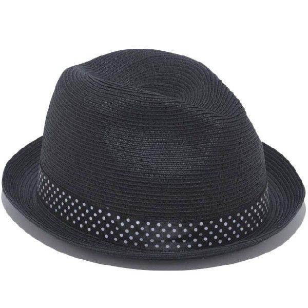 イーケーバイニューエラ ハット ザ フェドーラ ペーパーロープ ドットサテンバンド ブラック ホワイト EK by New Era Hat Fedora Paper Rope Dot Band Black｜cio｜03