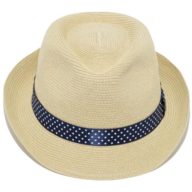 イーケーバイニューエラ ハット ザ トリルビー ペーパーロープ ナチュラル ネイビードット シルバー EK by New Era Hat The Trilby Paper Rope Natural｜cio｜03