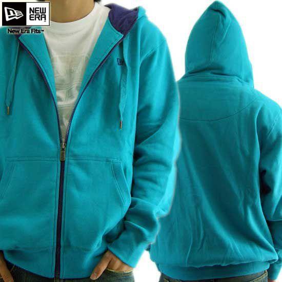 ニューエラ ジップアップ フーディー シーズナル ダブルフーディー ティール/パープル New Era Hoodie SEASONAL DOUBLE HOODIE Teal/Purple｜cio