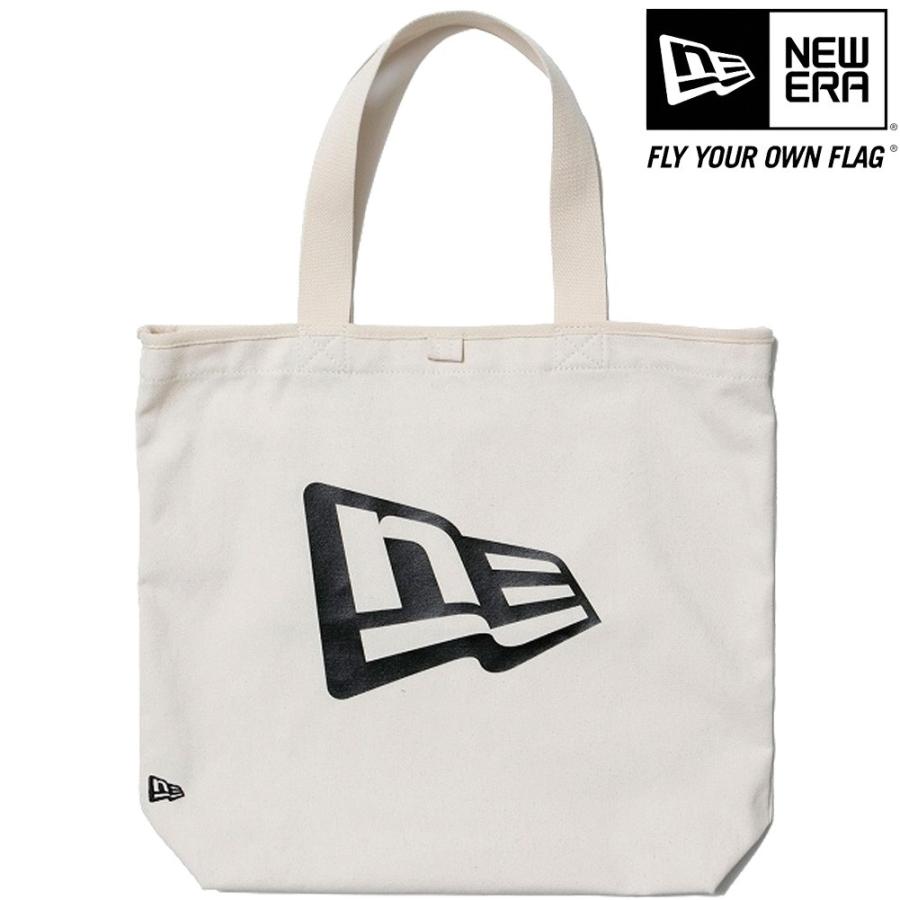 ニューエラ バッグ キャンバス トートバッグ フラッグロゴ アイボリー ブラック New Era Bag Canvas Tote Bag Flag Logo Ivory Black｜cio｜02