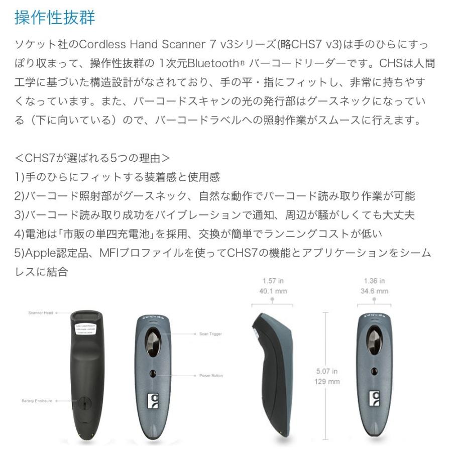 ソケットモバイル ワイヤレス Ccdバーコードリーダー Chs7シリーズ Chs7ci V3 Cx25 1508 Bluetooth Mfi ホワイト Socket Mobile Wireless Barcode Reader S ネット通販 C I O 通販 Yahoo ショッピング