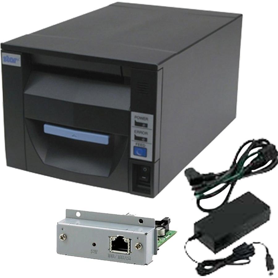 スター精密 据え置き型感熱式プリンター FVP10シリーズ FVP10U-24J1 GRY JP セット（ACアダプター、インターフェースカード付き） Star Micronics Printer Set