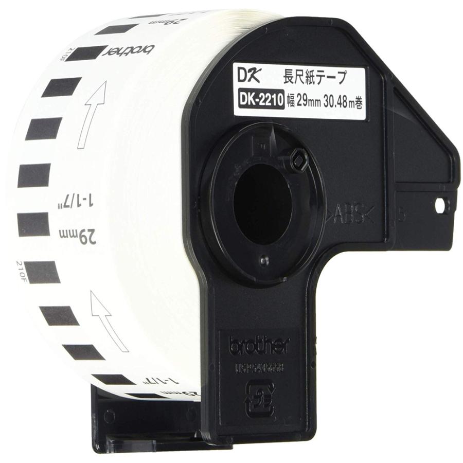 ブラザー 感熱式ラベルテープ 長尺紙テープ DKテープ DK-2210 ホワイト 幅29mm 30.48m巻 12巻セット Brother Thermal Label Tape Long Paper Tape | ブラザー工業