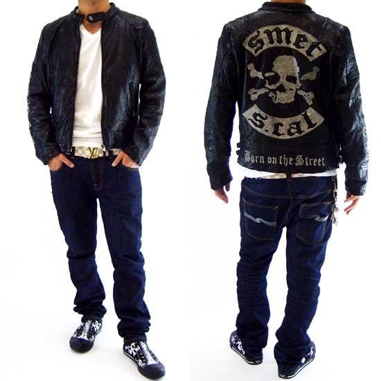 SMET RIDERS LEATHER JACKET Black スメット ライダース レザー