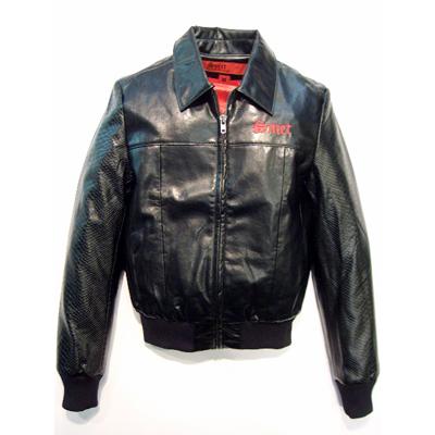 Smet S41641 CUFFED LEATHER JACKET Black スメット カフッドレザー