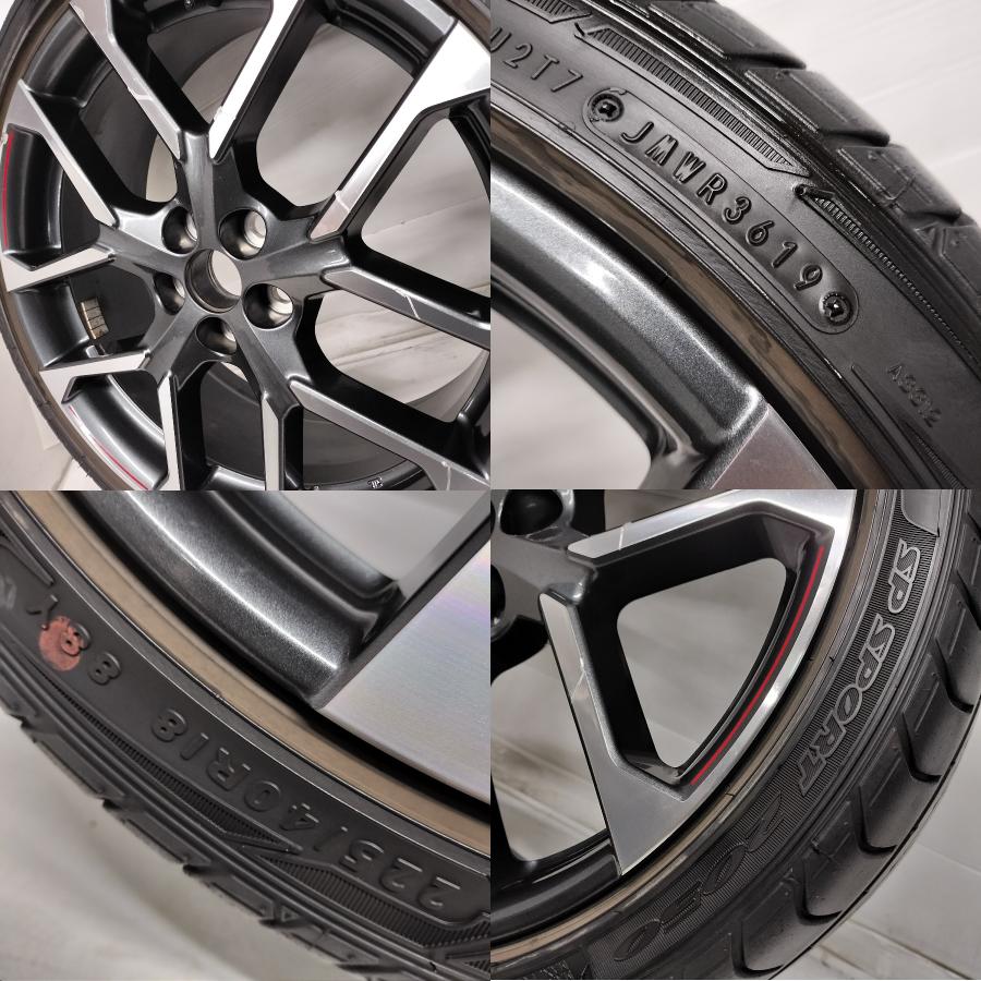 ◆本州・四国は送料無料◆ ＜希少！ ノーマル X ホイール 1本＞ 225/40R18 ダンロップ 18x7.5J プリウス PHV GR 純正 5H -100 ENKEI｜circlecowl｜08