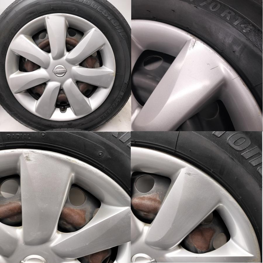 ◆本州・四国は送料無料◆ ＜ノーマル ＆ ホイール 4本＞ 165/70R14 ブリヂストン 14X5.5J 日産 マーチ 純正 4H -100 マーチ ノートの画像