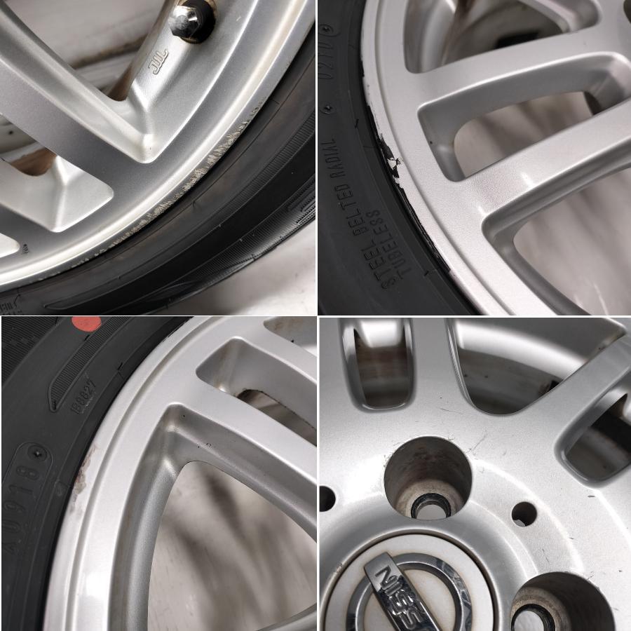 ◆本州・四国は送料無料◆ ＜ノーマル X ホイール 4本＞ 175/65R15 ダンロップ 15X6J 日産 オプション 純正 4H -100 ノート マーチの画像