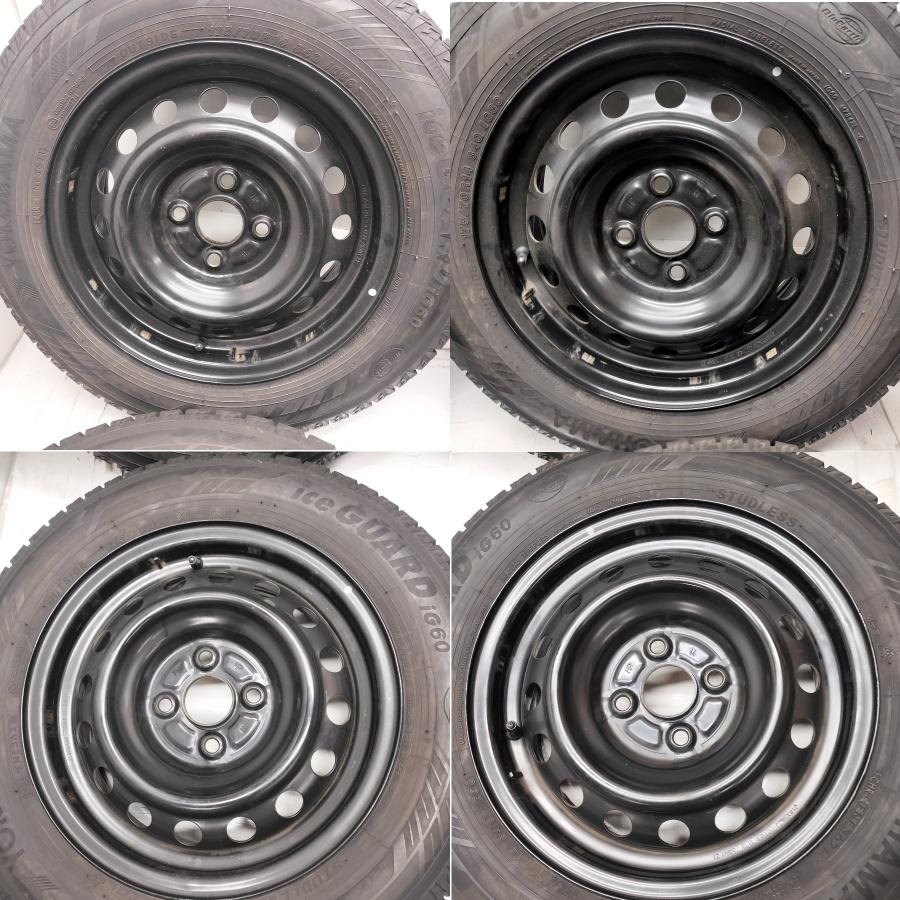 ◆本州・四国は送料無料◆ ＜スタッドレス \u0026 ホイール 4本＞ 175/70R14 ヨコハマタイヤ 14x5.5J トヨタ製 4H -100 アクア ヤリスの画像