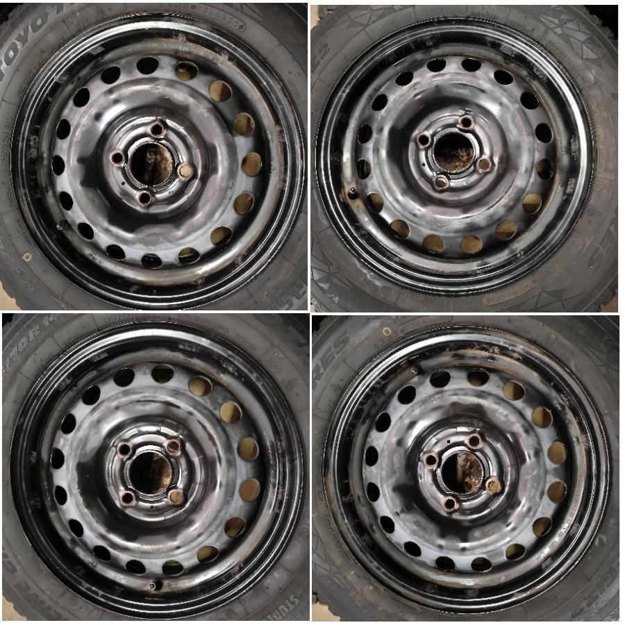 ◆本州・四国は送料無料◆ ＜スタッドレス \u0026 ホイール 4本＞ 175/70R14 トーヨータイヤ 14x5.5J 日産 純正 4H -100 ノート フリードの画像