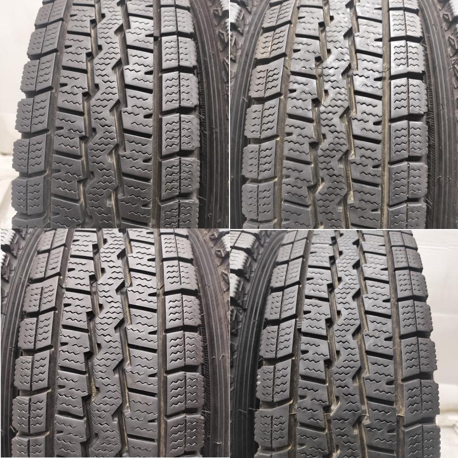 ◆本州・四国は送料無料◆ ＜スタッドレス \u0026 ホイール 4本＞ 145/80R12 LT ダンロップ 12x4.00B スバル 純正 4H -100 サンバー等に！の画像