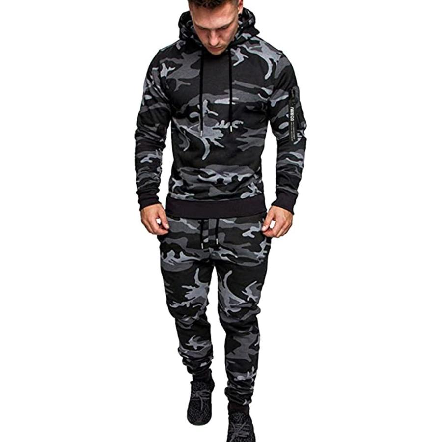 人気ブランドの新作 Etsp メンズ スウェット上下 おしゃれ ジャージ 上下セット あたたかい 秋冬 部屋着 パーカー フード トレーナー アウター グレーカモフラ Wantannas Go Id