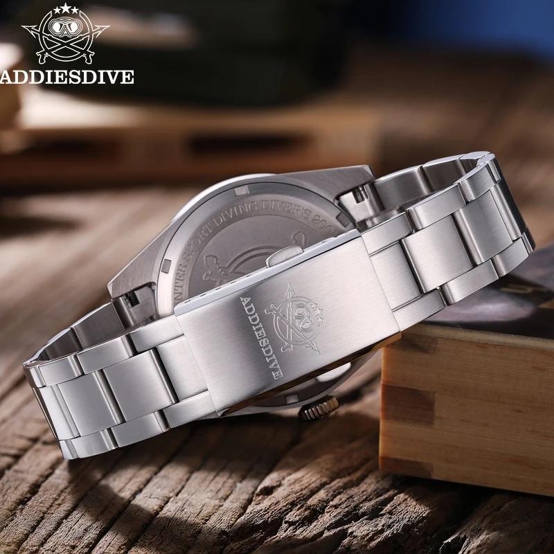 ADDIESDIVE 自動巻き時計 グレー ステンレス 自動巻き腕時計 メンズ 40代 50代 オマージュウォッチ 機械式 手
