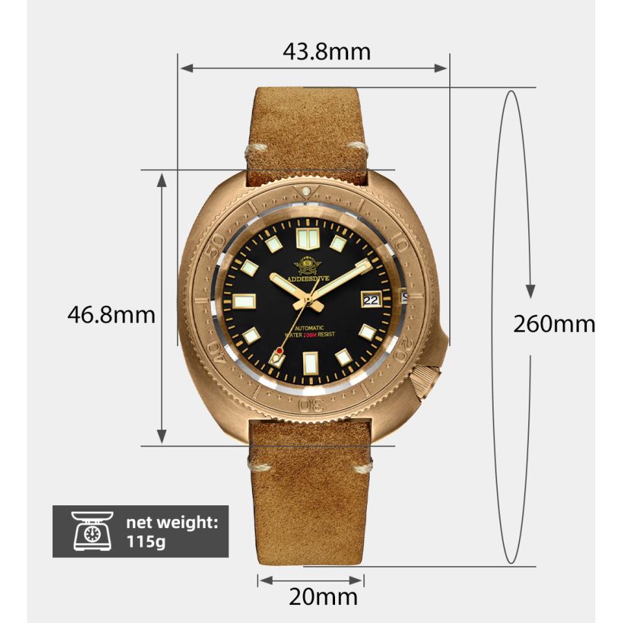 ダイバーズウォッチ 腕時計 メンズ ブロンズ 銅 オマージュ 機械式