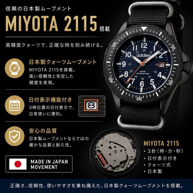 腕時計 メンズ ダイバーズウォッチ 100m防水 ミリタリーウォッチ