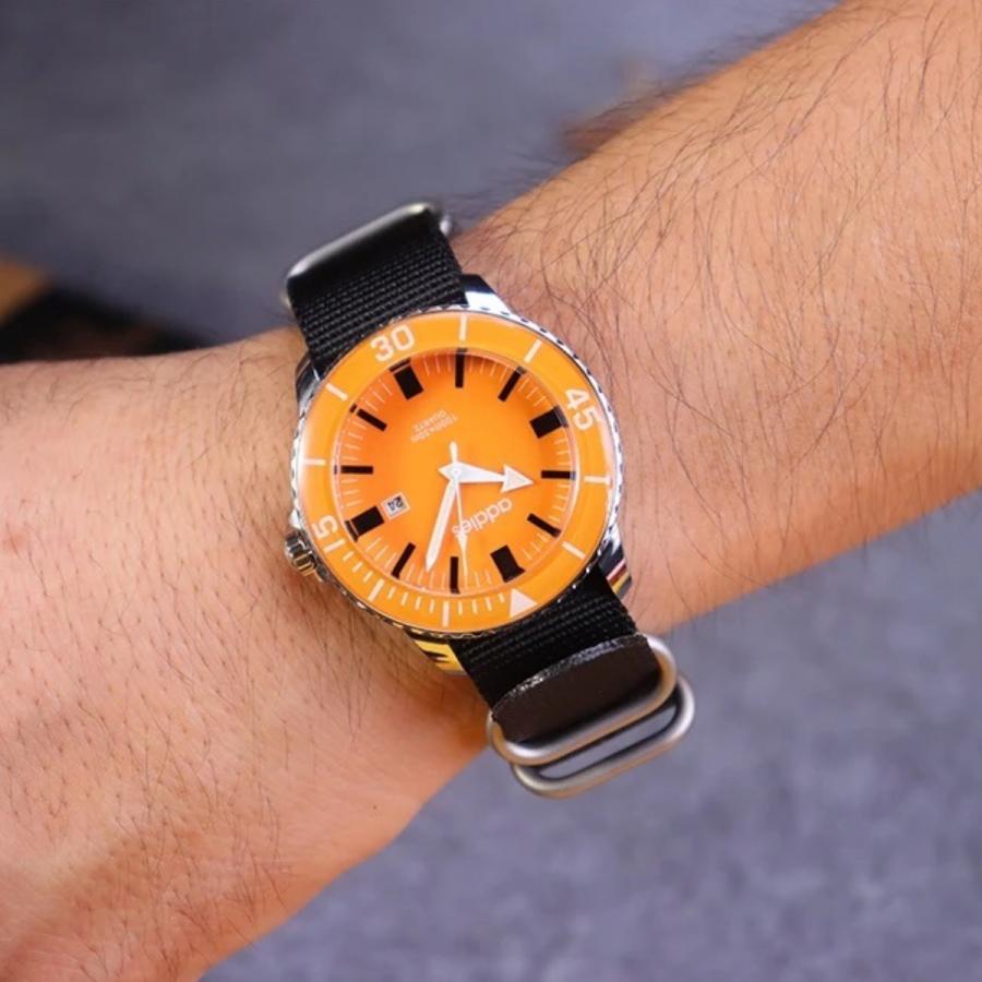 腕時計 メンズ 防水 クォーツ ミヨタ製ムーブメント 44mm ナイロン